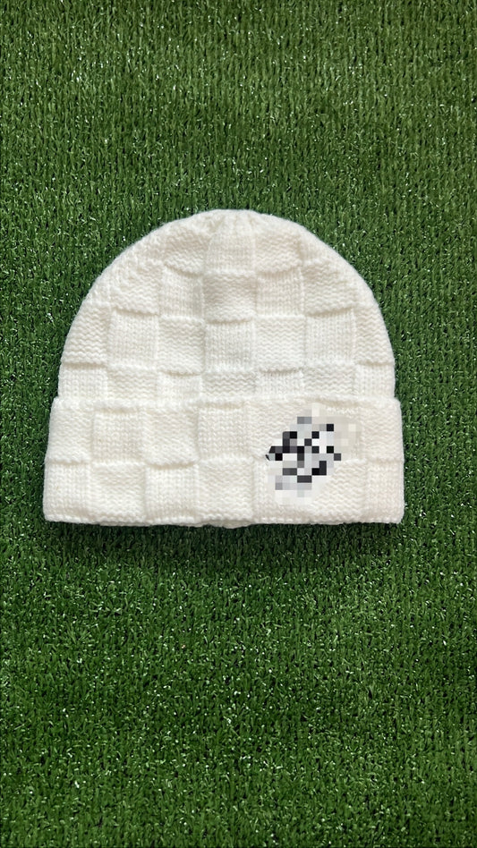 Luxury White Knit Beanie