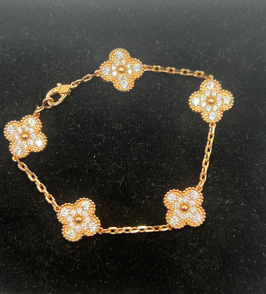 Rose Gold V Charm Bracelets