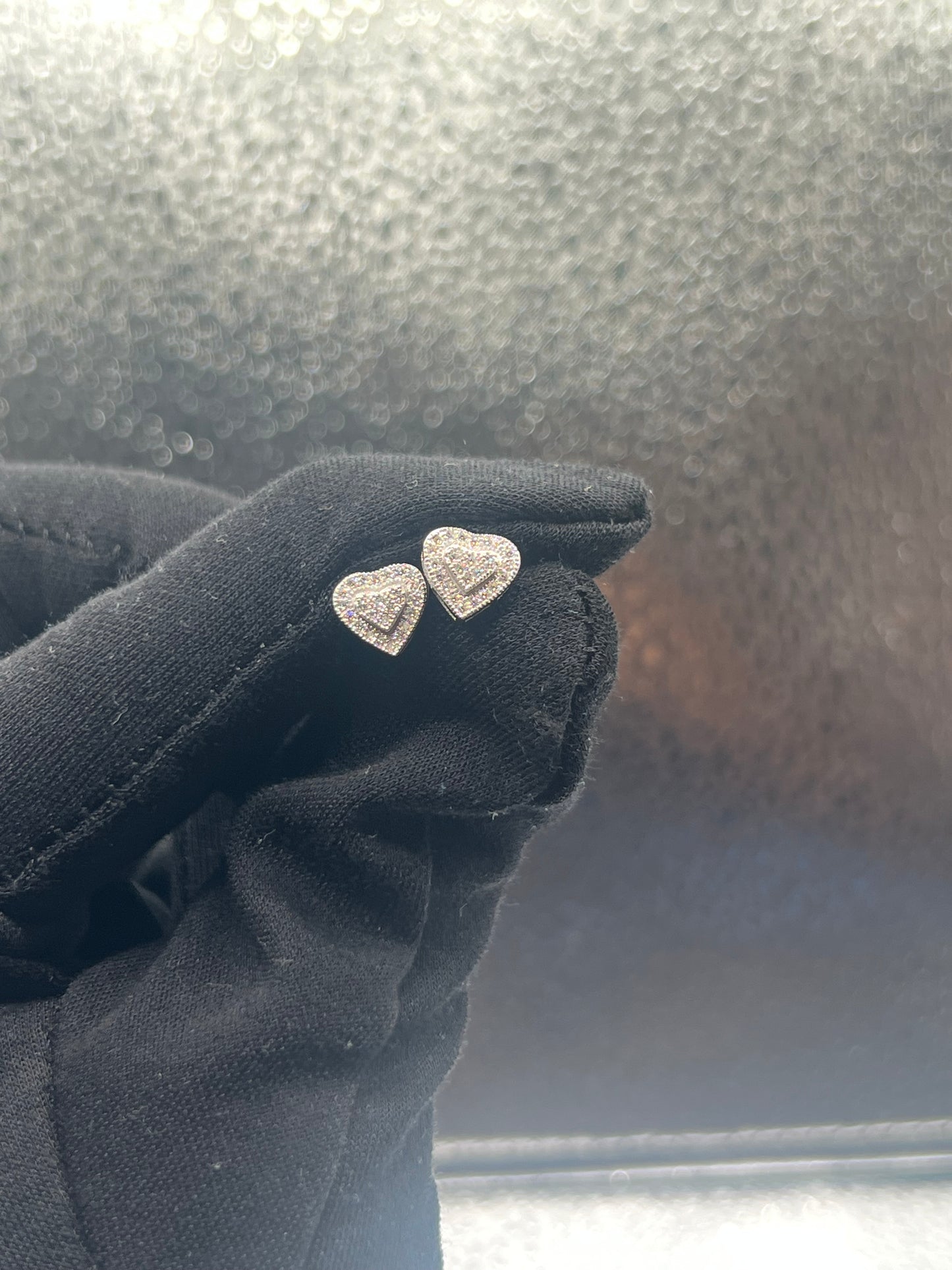 Heart Moissanite Stud Earrings GRA Certified Iced Out Sparkle