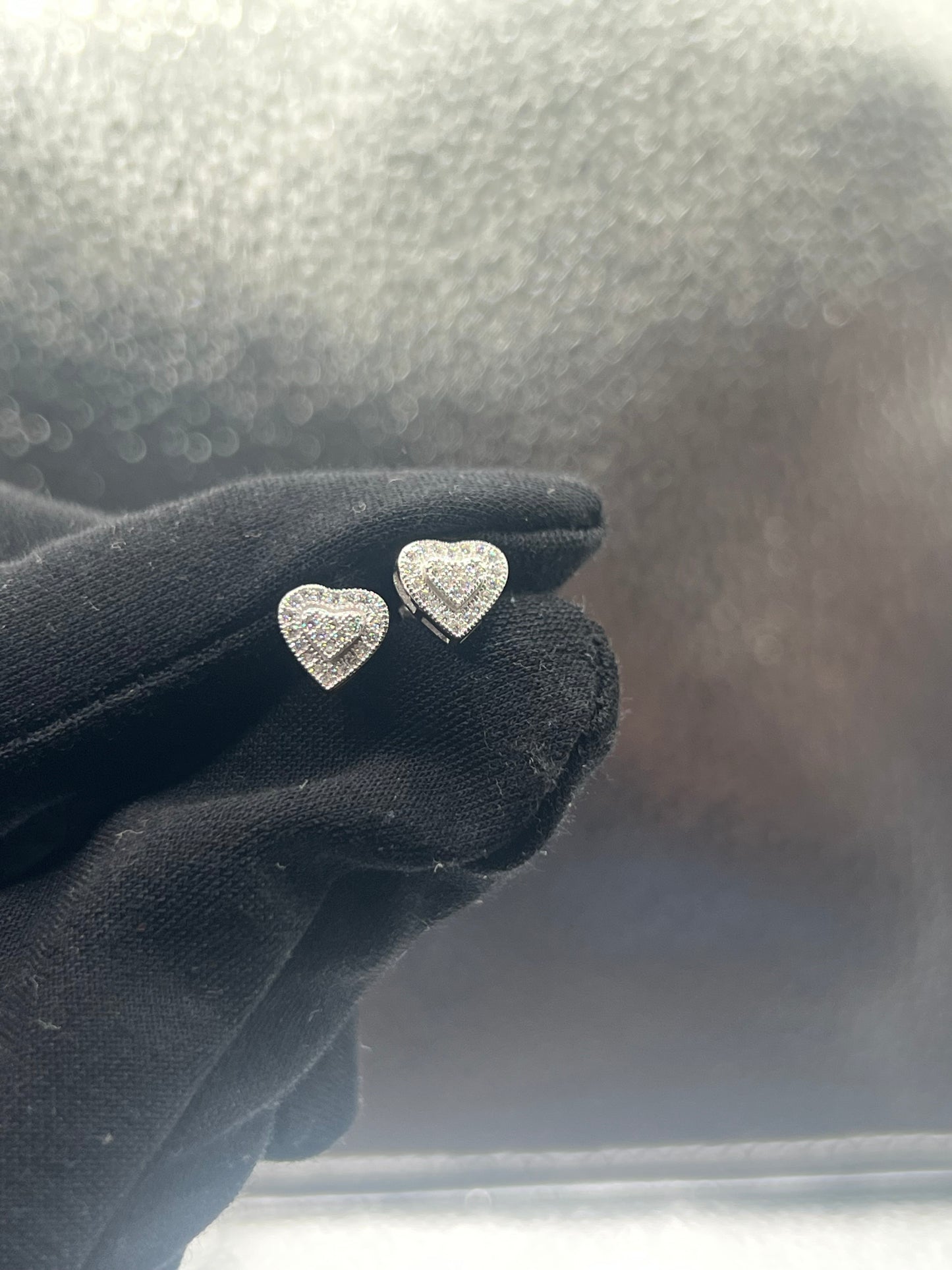 Heart Moissanite Stud Earrings GRA Certified Iced Out Sparkle