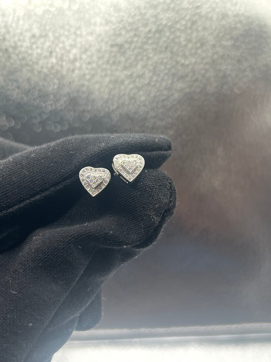 Heart Moissanite Stud Earrings GRA Certified Iced Out Sparkle