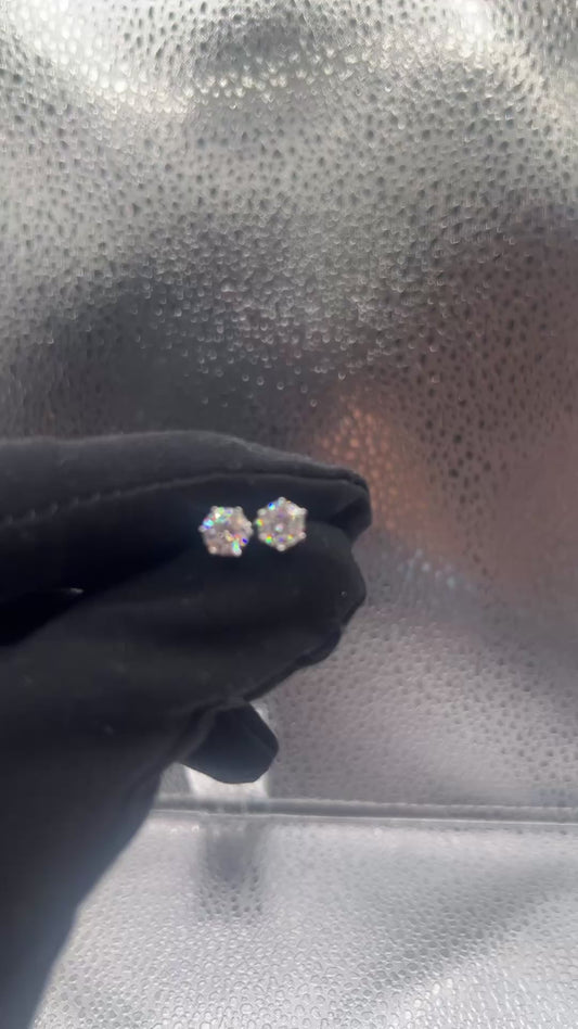 5mm Moissanite Stud Earrings 925 Silver D Color VVS GRA Certified